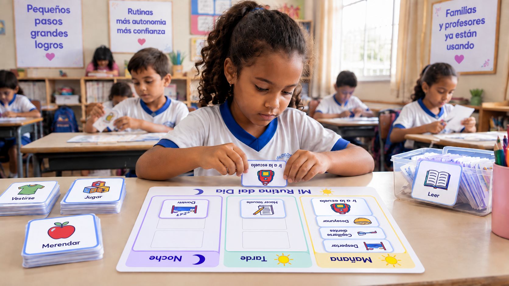Tarjetas de rutina en el aula